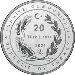 Аверс монеты Турция, 20 лир, 2021, Исламские ученые - Ибн Сина
