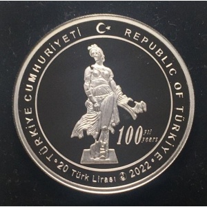 Аверс монеты Турция, 20 лир, 2022, 100 лет музею Анталии