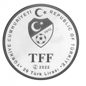 Аверс монеты Турция, 20 лир, 2022, Трабзонспор, чемпион Суперлиги 2021-22