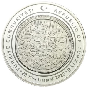 Аверс монеты Турция, 20 лир, 2022, Султаны Османской империи - Селим I