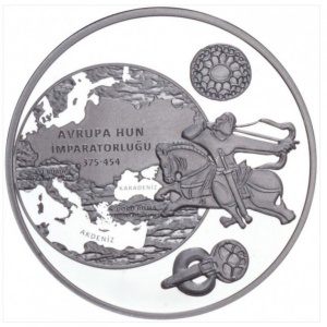 Реверс монеты Турция, 20 лир, 2022, Империя гуннов (375-454)