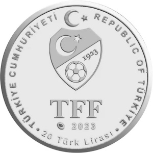 Аверс монеты Турция, 20 лир, 2023, Галатасарай, чемпион Суперлиги 2022-2023