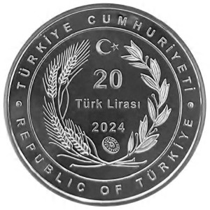Аверс монеты Турция, 20 лир, 2024, Политики Турции - Сулейман Демирель