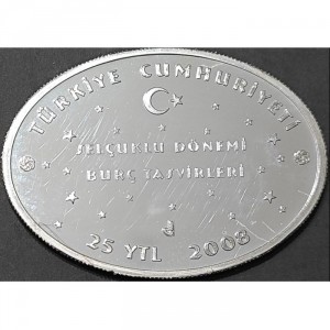 Аверс монеты Турция, 25 новых лир, 2008, Знаки зодиака - Козерог