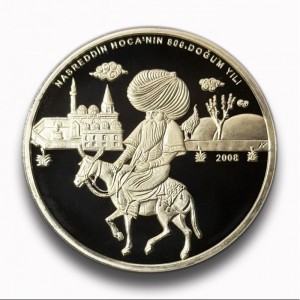 Реверс монеты Турция, 35 новых лир, 2008, Ходжа Насреддин