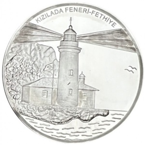 Реверс монеты Турция, 40 новых лир, 2008, Кызыладский маяк