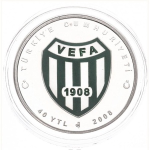 Аверс монеты Турция, 40 новых лир, 2008, 100 лет Vefa S.K.