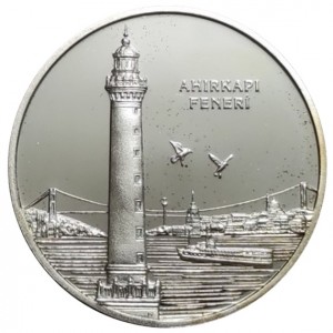Реверс монеты Турция, 50 лир, 2010, Маяк Ахыркапы