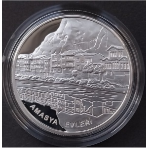 Реверс монеты Турция, 50 лир, 2010, Дома Амасьи