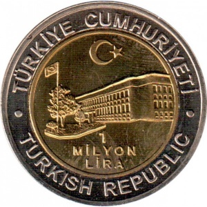 Аверс монеты Турция, 1.000.000 лир, 2002, Ноябрь (Kasim)