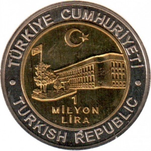 Аверс монеты Турция, 1.000.000 лир, 2002, Октябрь (Ekim)