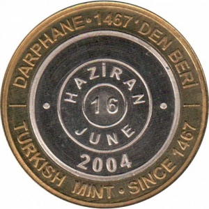 Реверс монеты Турция, 1.000.000 лир, 2003-2004, Июнь (Haziran)