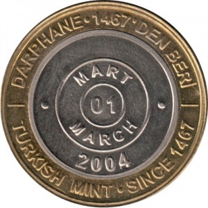 Реверс монеты Турция, 1.000.000 лир, 2003-2004, Март (Mart)