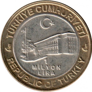 Аверс монеты Турция, 1.000.000 лир, 2003, Октябрь (Ekim)