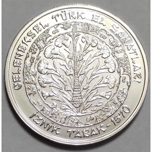 Реверс монеты Турция, 7.500.000 лир, 2001, Изникская керамика