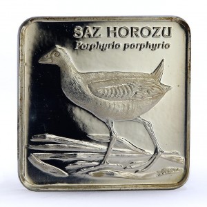 Реверс монеты Турция, 7.500.000 лир, 2001, Птицы - Султанка (Porphyrio porphyrio)