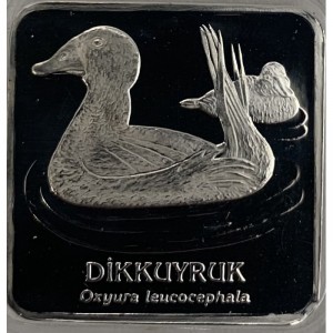 Реверс монеты Турция, 7.500.000 лир, 2001, Птицы - Савка (Oxyura leucocephala)