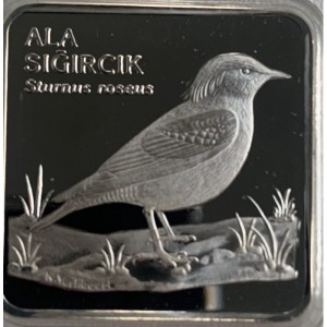 Реверс монеты Турция, 7.500.000 лир, 2001, Птицы - Розовый скворец (Sturnus roseus)