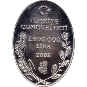 Аверс монеты Турция, 7.500.000 лир, 2002, Турецкие цветы - Гладиолус Анатолийский