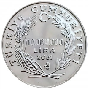 Аверс монеты Турция, 10.000.000 лир, 2001, XXVII Летние Олимпийские игры, Сидней 2000