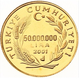 Аверс монеты Турция, 50.000.000 лир, 2000-2001, Турция в Европе - Галатская башня