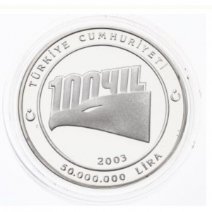Аверс монеты Турция, 50.000.000 лир, 2003, 100 лет гимнастическому клубу Бешикташ