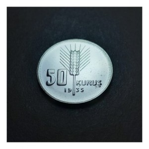 Реверс монеты Турция, 50 курушей, 1935