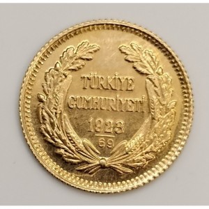 Аверс монеты Турция, 25 курушей, 1923, Ататюрк