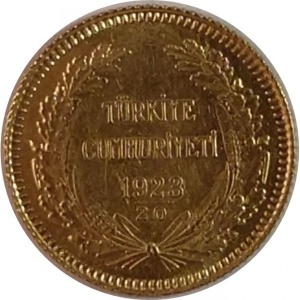 Аверс монеты Турция, 50 курушей, 1923, Исмет Инёню