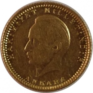 Реверс монеты Турция, 50 курушей, 1923, Исмет Инёню
