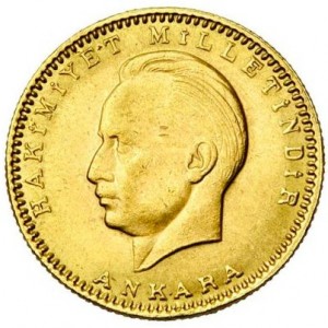 Реверс монеты Турция, 100 курушей, 1923, Исмет Инёню