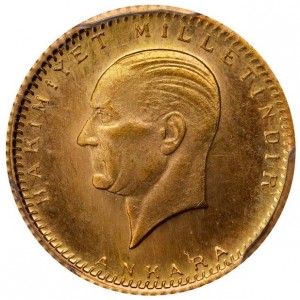 Реверс монеты Турция, 250 курушей, 1923, Ататюрк