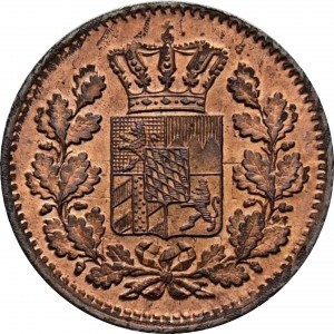Аверс монеты Бавария, 1 пфенниг, 1858-1871