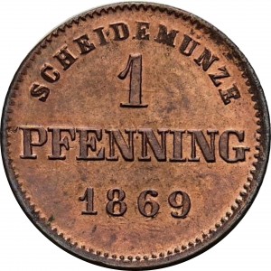 Реверс монеты Бавария, 1 пфенниг, 1858-1871