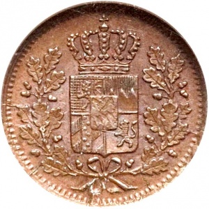 Аверс монеты Бавария, 1 геллер, 1839-1856