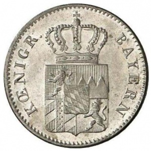 Аверс монеты Бавария, 3 крейцера, 1839-1856