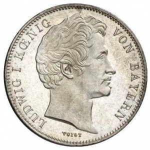 Аверс монеты Бавария, ½ гульдена, 1838-1848