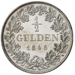 Реверс монеты Бавария, ½ гульдена, 1838-1848
