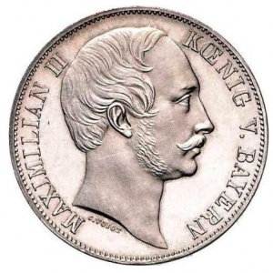 Аверс монеты Бавария, 1 союзный талер, 1857-1864
