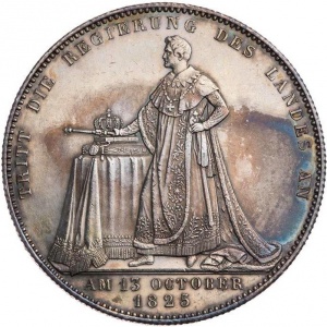 Реверс монеты Бавария, 1 талер, 1825, Коронация Людвига I