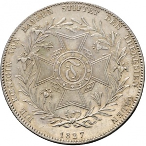 Реверс монеты Бавария, 1 талер, 1827, Основание ордена Терезии