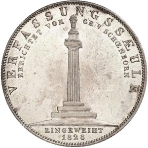 Реверс монеты Бавария, 1 талер, 1828, Памятник Конституции