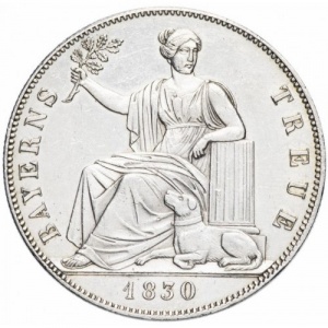 Реверс монеты Бавария, 1 талер, 1830, Лояльность баварцев королевской семье