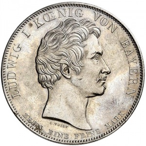 Аверс монеты Бавария, 1 талер, 1835, Создание Баварского ипотечного банка