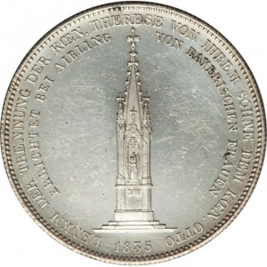 Реверс монеты Бавария, 1 талер, 1835, Памятник матери Короля Отто
