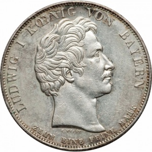 Аверс монеты Бавария, 1 талер, 1835, Строительство первой железной дороги