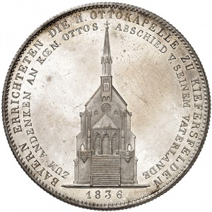 Реверс монеты Бавария, 1 талер, 1836, Возрождение часовни Отто в Киферсфельдене