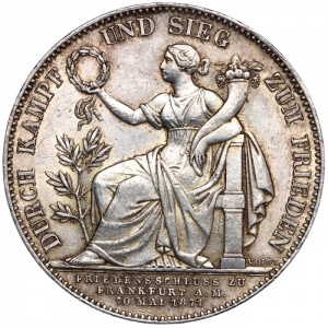 Реверс монеты Бавария, 1 талер, 1871, Победа Германии во Франко-прусской войне