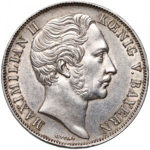 Аверс монеты Бавария, 2 гульдена, 1855, Восстановление колонны Мадонны в Мюнхене