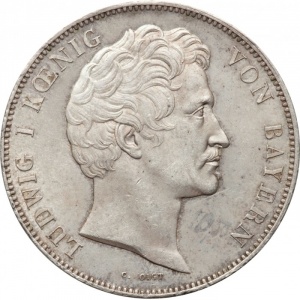 Аверс монеты Бавария, 2 талера, 1837, Денежный союз шести южногерманских государств